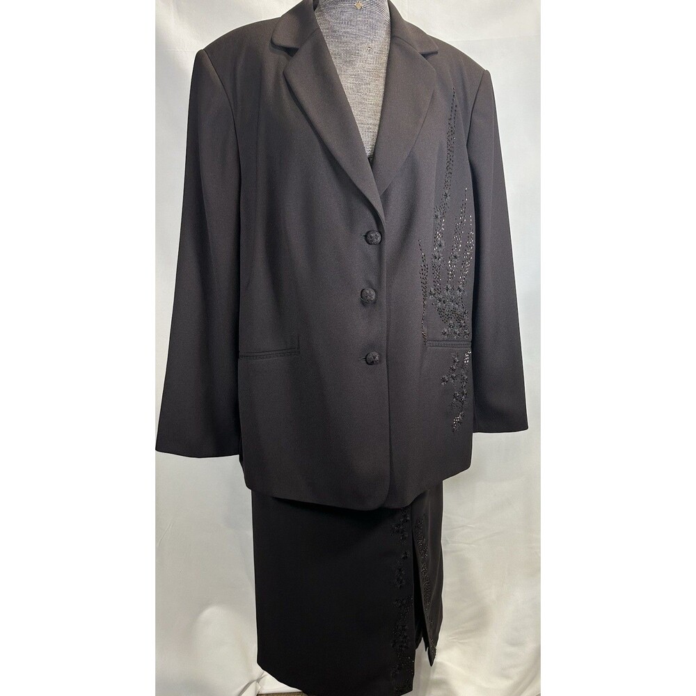 John Mayer 2 Piece Brown Beaded Suit / Women’s Size 20W